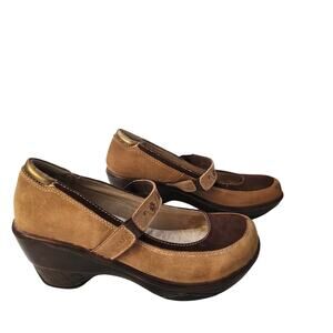 Jambu Mary Jane Shoes Womens Size 9 M Dublin Heels Leather Two Tone Brown Floral